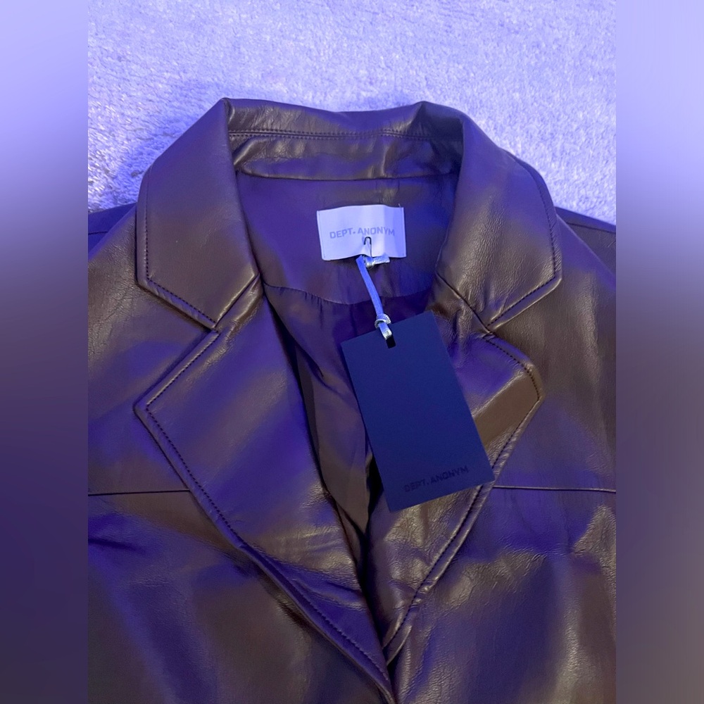 Faux Leather Trench Coat brand new